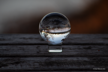 Lensball on a Picnic Table