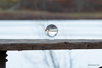 Lensball on a Railing